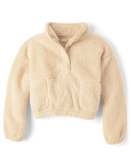 Tween Girls Sherpa Half Snap Pullover The Children`s Place