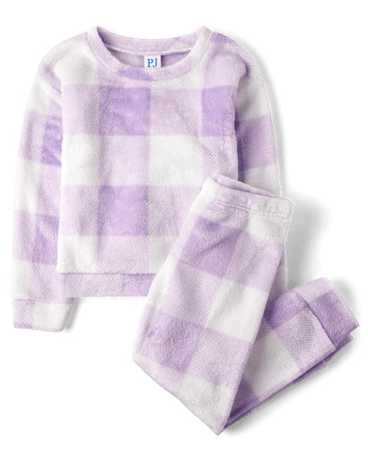 Girls Buffalo Plaid Fleece Pajamas The Children`s Place