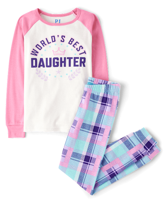 Girls World's Best Daughter Snug Fit Cotton Pajamas The Children`s Place