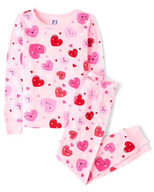 Girls Heart Snug Fit Cotton Pajamas The Children`s Place