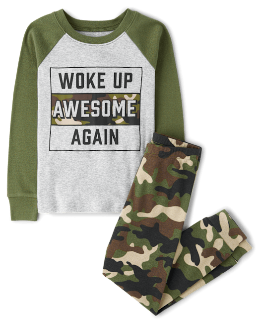 Boys Woke Up Awesome Snug Fit Cotton Pajamas The Children`s Place