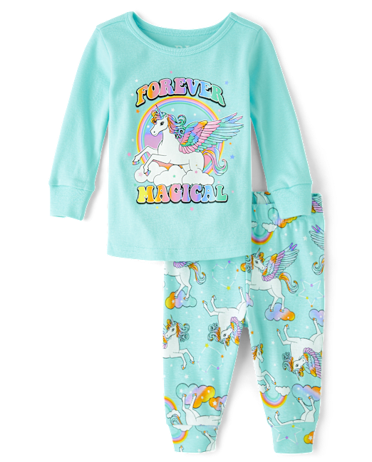 Baby And Toddler Girls Unicorn Snug Fit Cotton Pajamas The Children`s Place