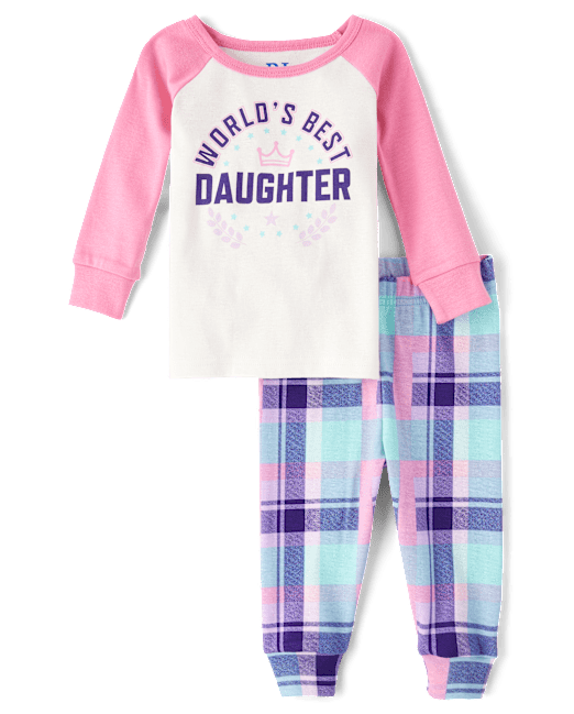 Baby And Toddler Girls World's Best Daughter Snug Fit Cotton Pajamas The Children`s Place