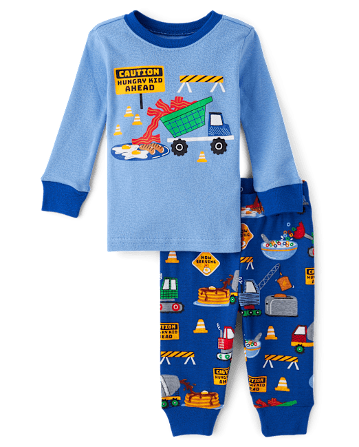 Baby And Toddler Boys Breakfast Construction Snug Fit Cotton Pajamas The Children`s Place