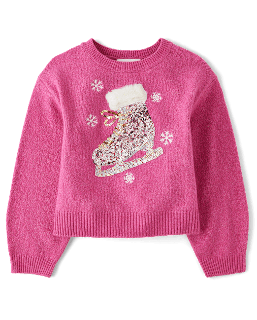 Girls Sequin Graphic Sweater The Children`s Place