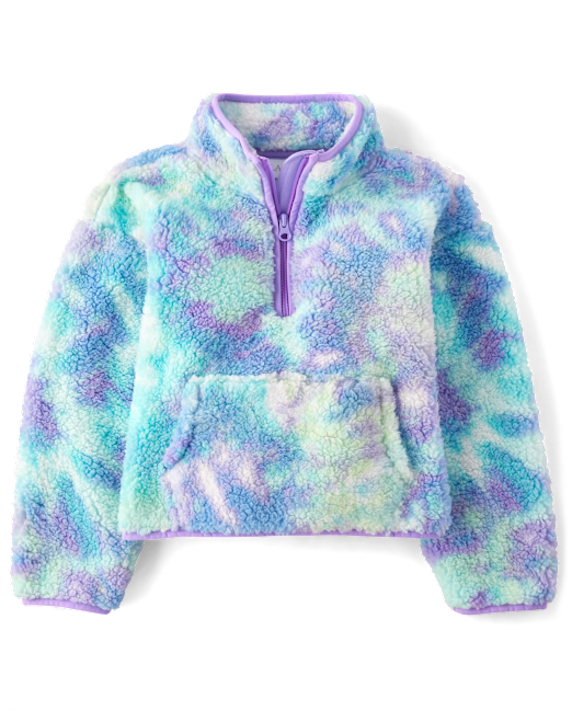 Girls Print Sherpa Half Zip Pullover The Children`s Place