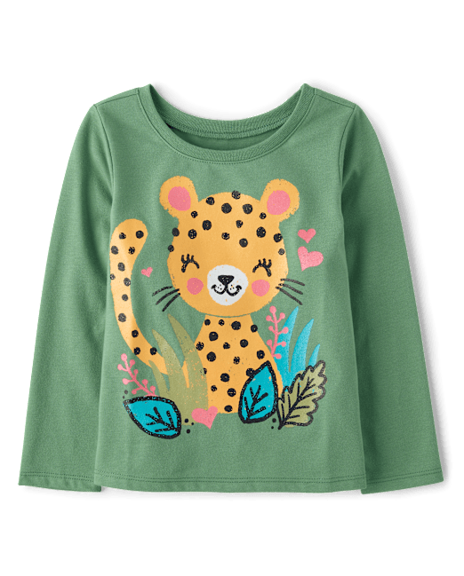 Baby And Toddler Girls Cheetah Graphic Tee The Children`s Place