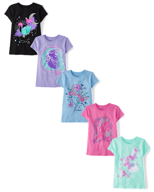 Girls Trend Graphic Tee 5-Pack The Children`s Place