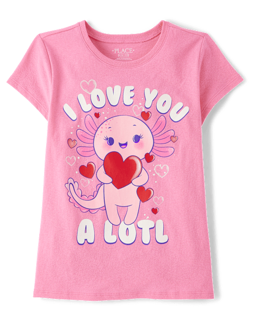 Girls Valentine's Day Axolotl Graphic Tee The Children`s Place