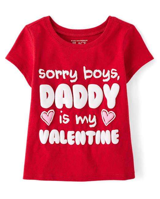 Baby And Toddler Girls Daddy Is My Valentine Graphic Tee The Children`s Place