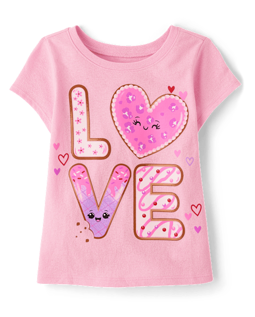 Baby And Toddler Girls Valentine's Day Love Cookies Graphic Tee The Children`s Place