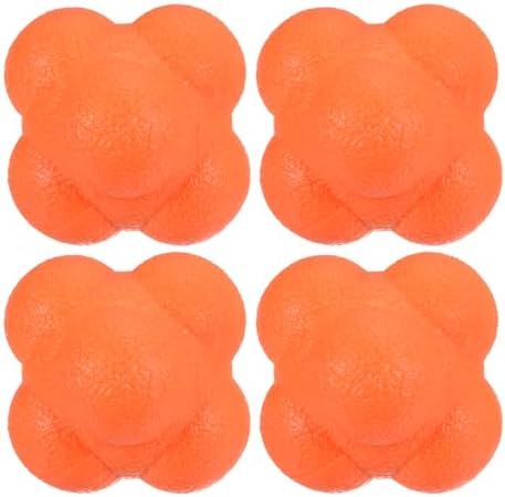 4 Pack Reaction Ball - TPR High Difficulty Flexibility Training Ball Apply to Sports Exercise Daily Use (47 x 47 x 55mm, Orange) M Meterxity