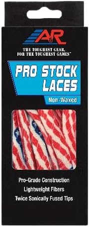 A&R 3 Pair Pack Pro Stock WAXLESS Fused-Tip Hockey Skate Laces, 72"-120" (American Flag, 120") A&R Sports