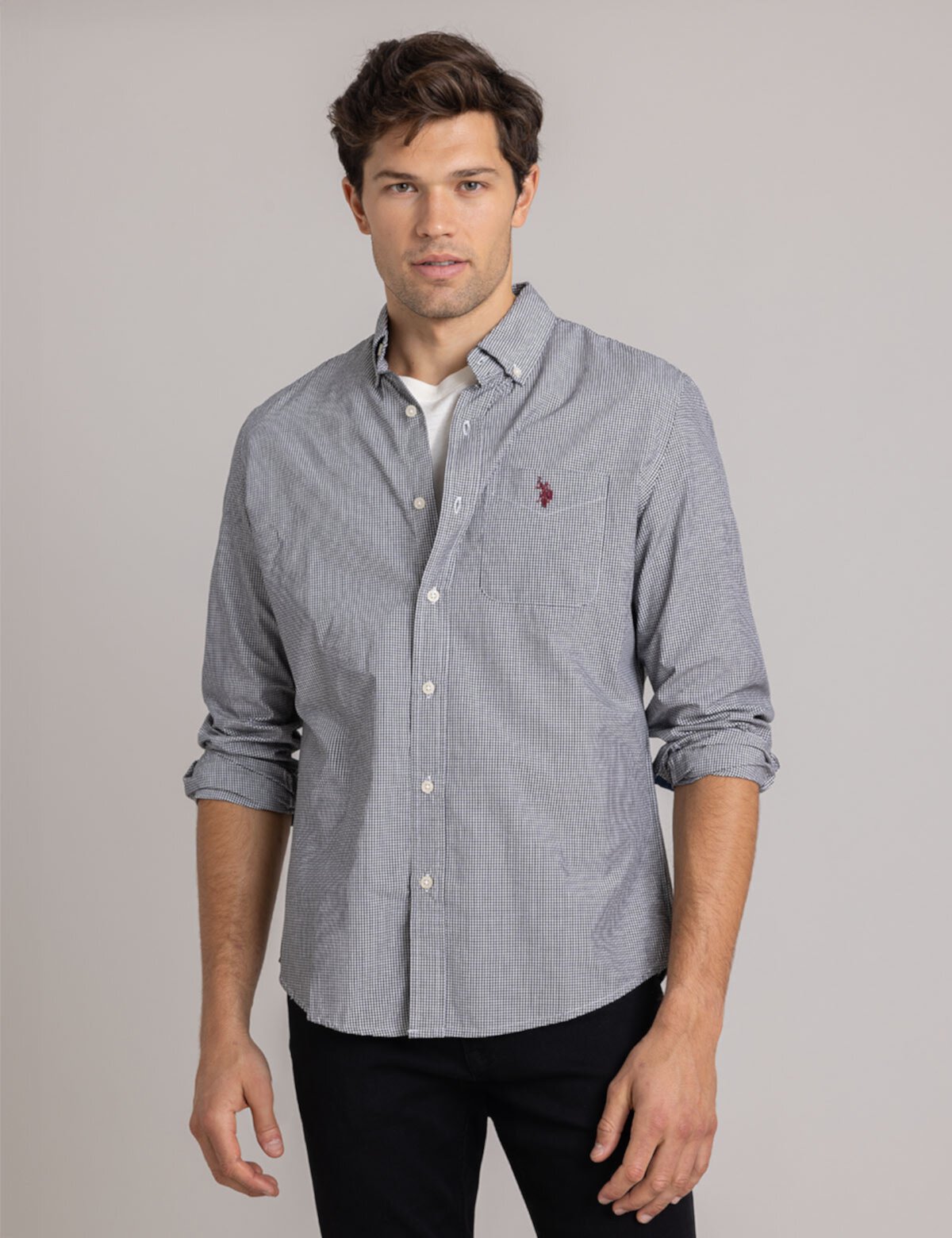 Мужская Повседневная Рубашка U.S. POLO ASSN. Gingham Poplin Long Sleeve U.S. POLO ASSN.