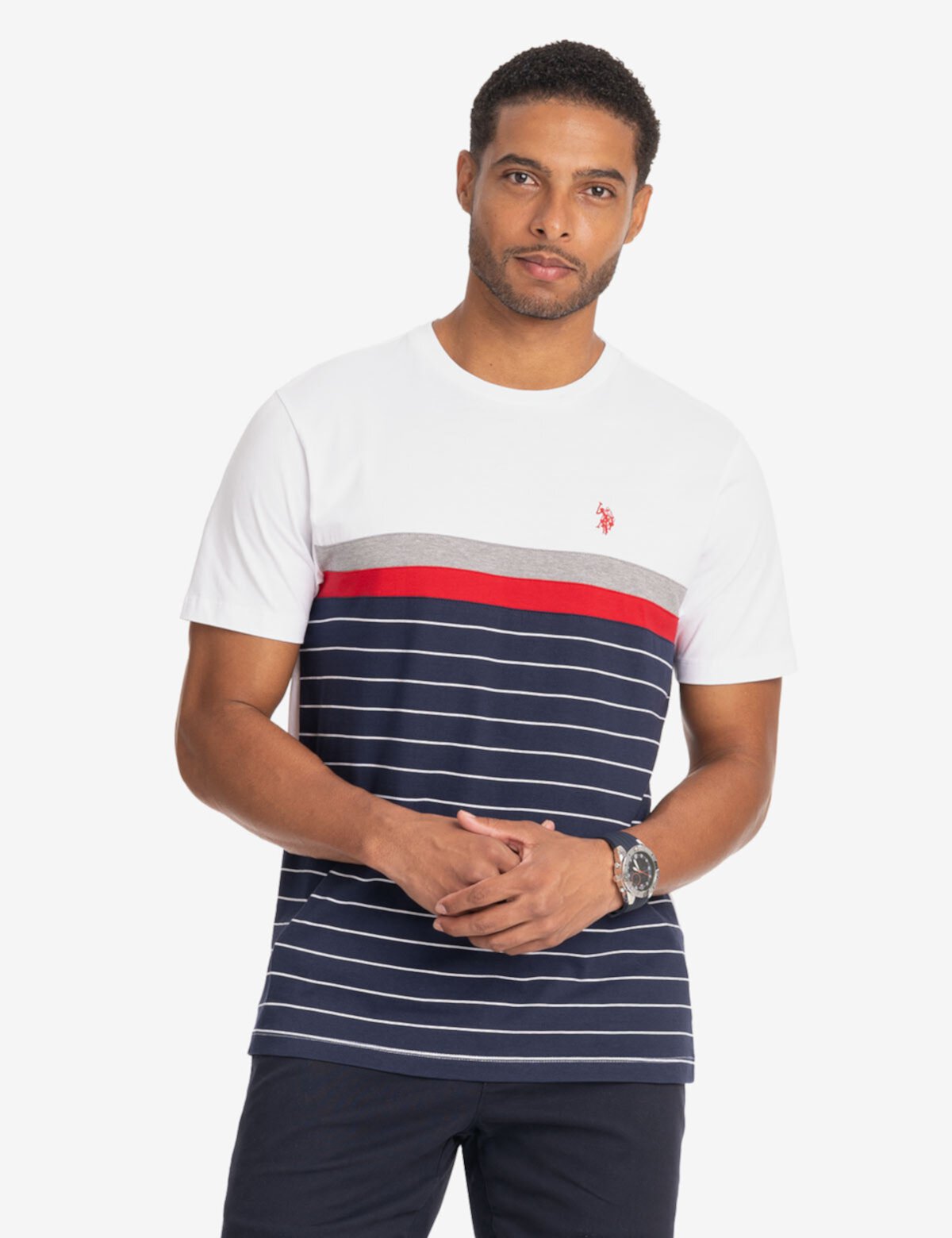 Мужская Футболка U.S. POLO ASSN. Color Block Yarn Dye Stripe T-Shirt U.S. POLO ASSN.