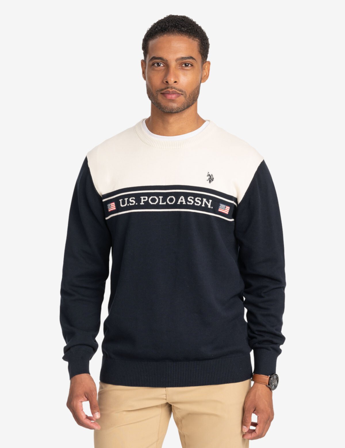 Мужской Свитер U.S. POLO ASSN. Colorblock Crew Neck U.S. Polo Assn.