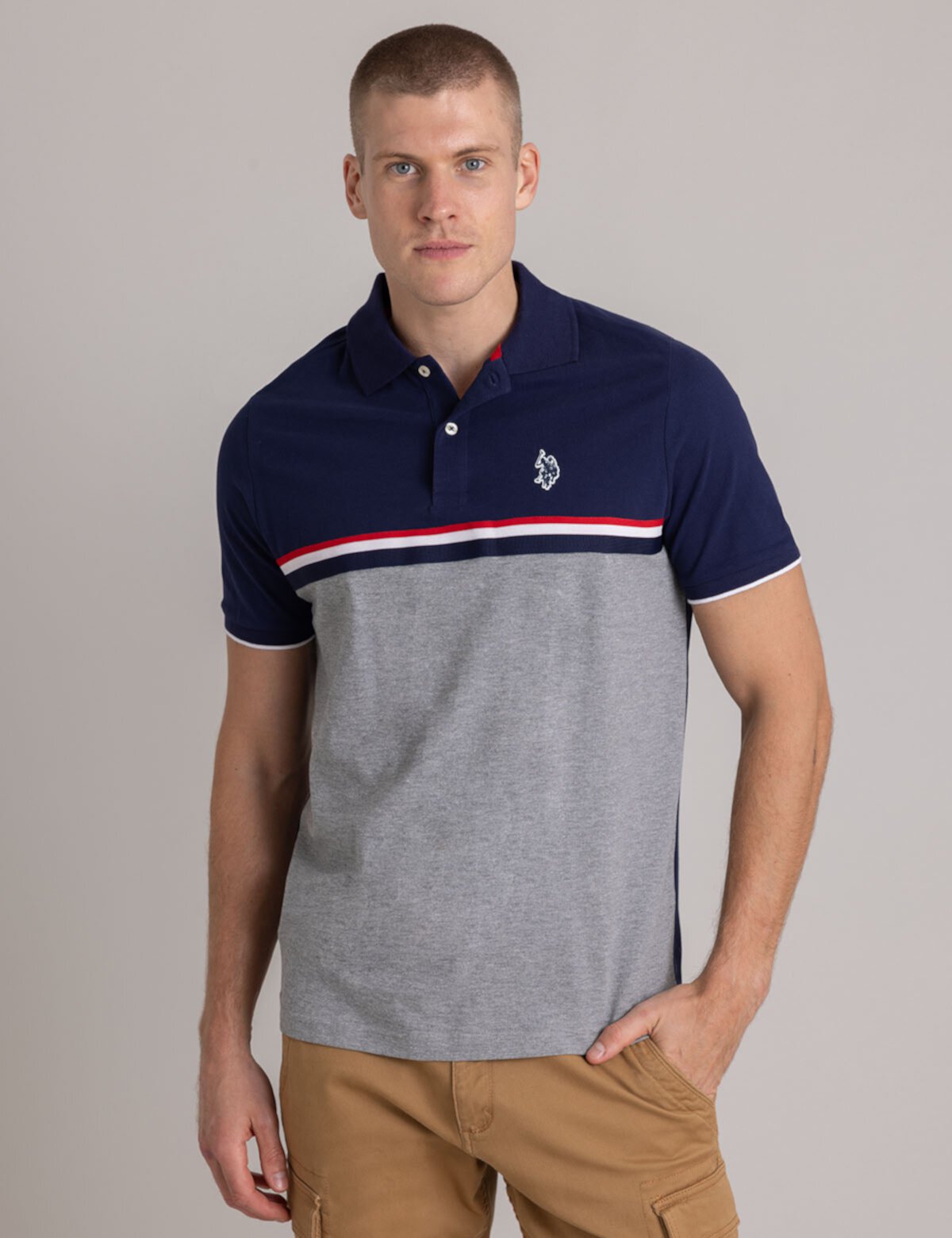 Мужская Поло рубашка U.S. POLO ASSN. Colorblock Signature Stripe U.S. POLO ASSN.