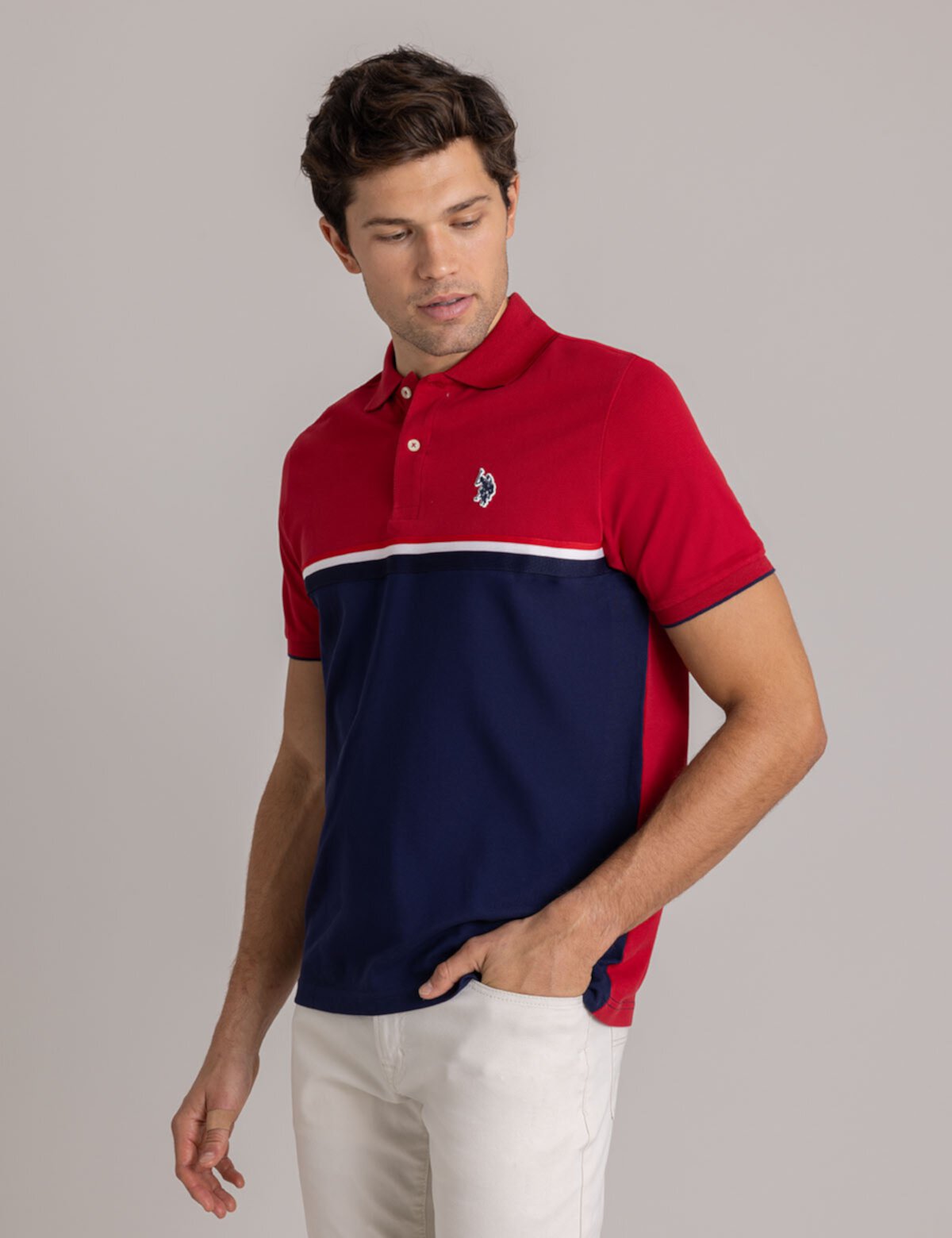 Мужская Поло рубашка U.S. POLO ASSN. Colorblock Signature Stripe U.S. POLO ASSN.