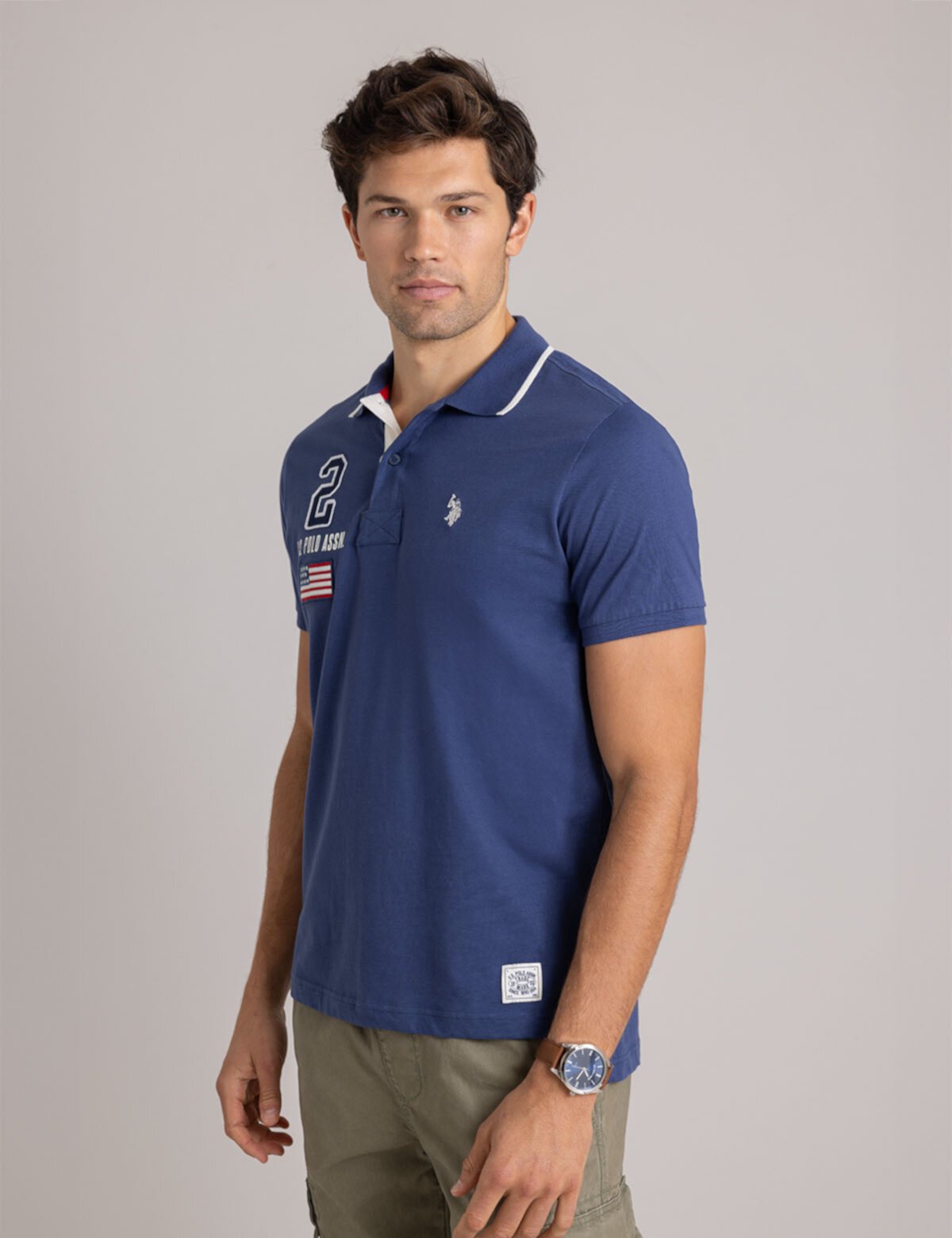 Мужская Поло рубашка U.S. POLO ASSN. Peached Jersey с Аппликацией U.S. POLO ASSN.