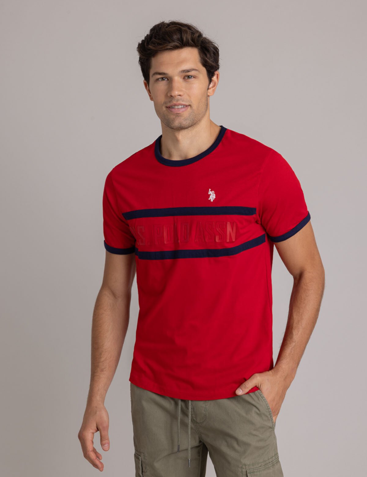 Мужская Футболка U.S. POLO ASSN. Crew Neck Ringer Logo T-Shirt U.S. POLO ASSN.