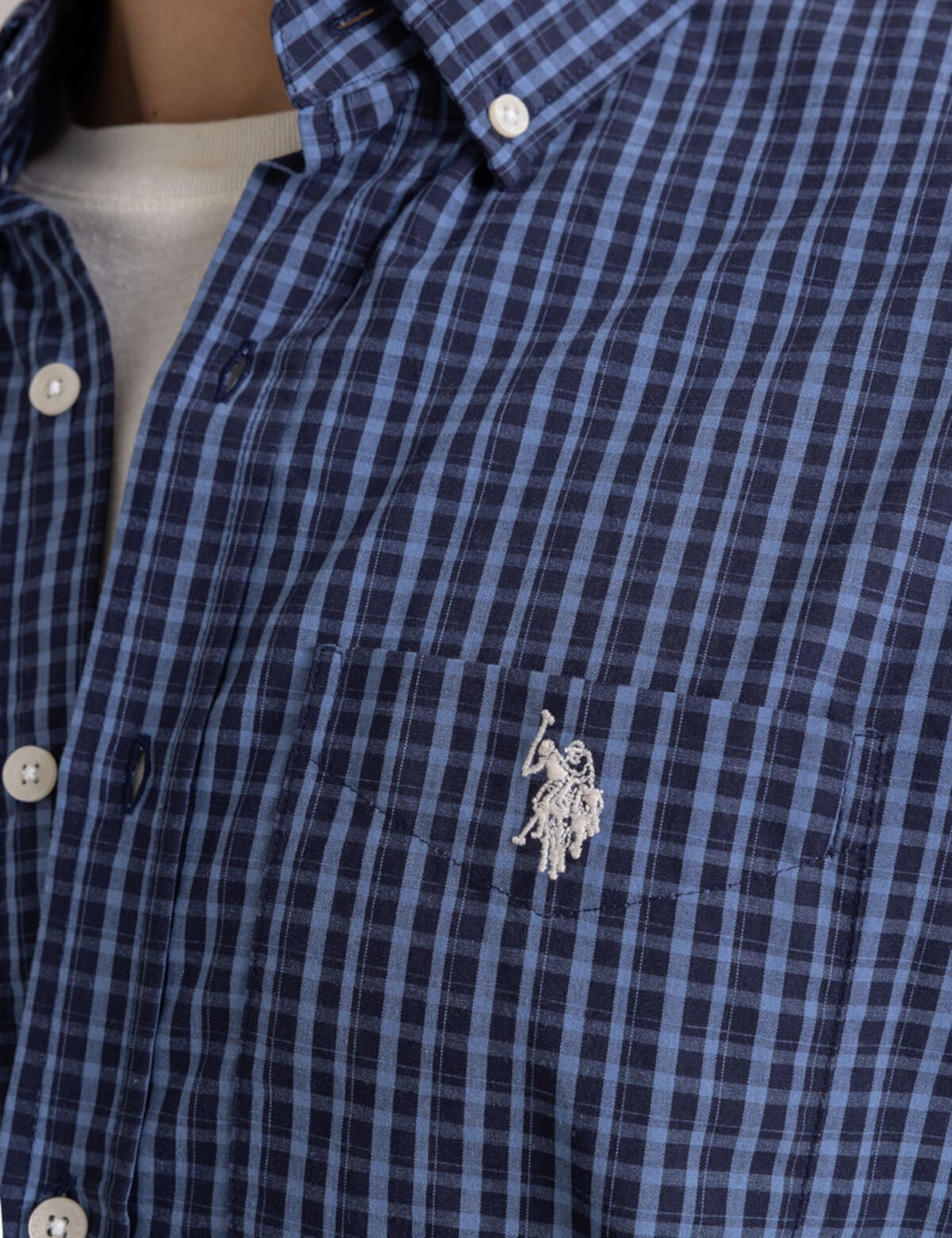 Мужская Повседневная Рубашка U.S. POLO ASSN. Small Plaid Peached Poplin Shirt U.S. POLO ASSN.