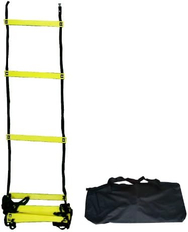 Cross Training Bundle KIT (5 PC Set)- 20 FT Agility Ladder, XL Resistance Parachute, Power Sled, Lateral Side Stepper, and Dual Resistance Band for Improving Foot Work and Speed BlueDot Trading