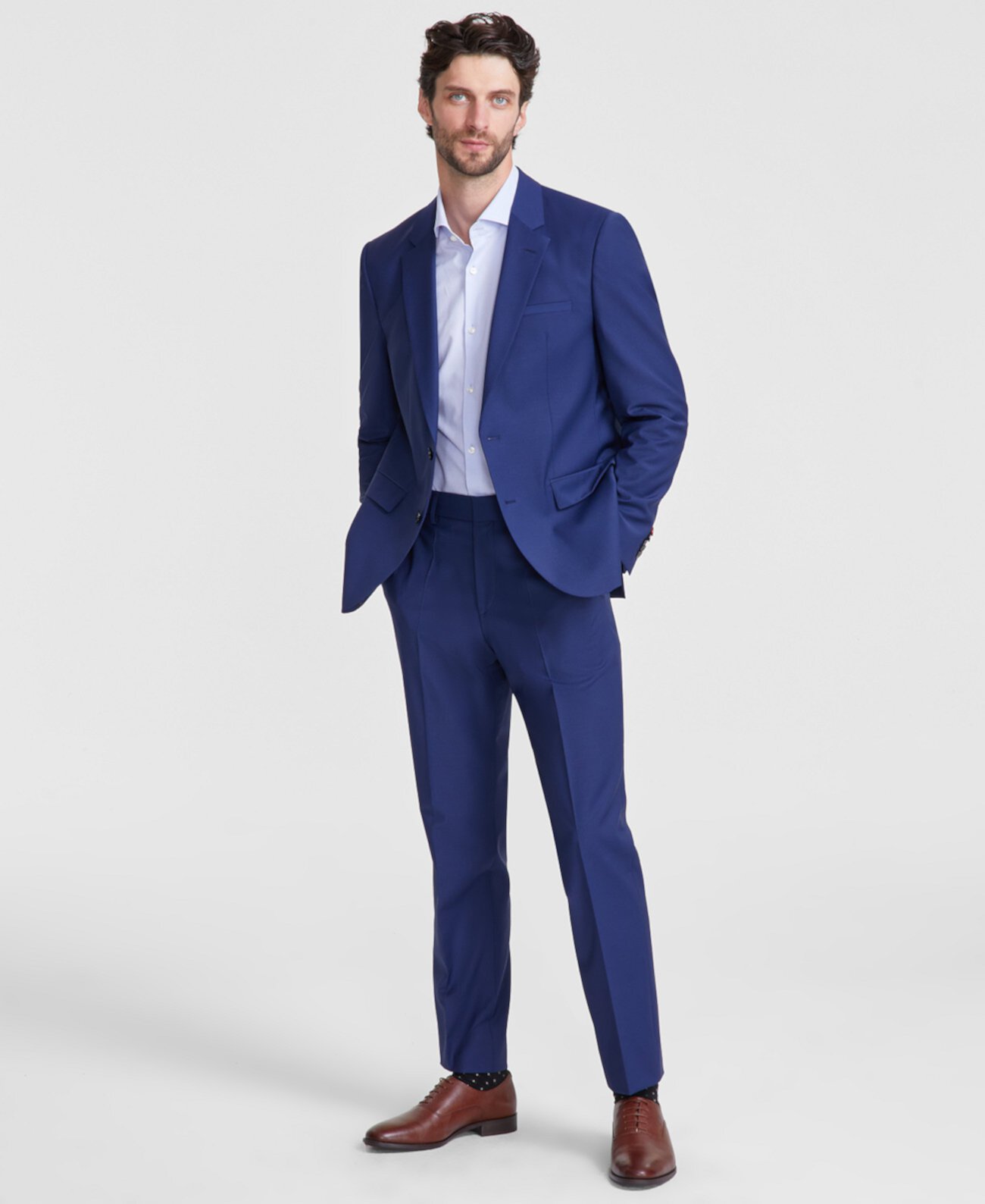 Men Modern-Fit Wool Blend Suit Boss