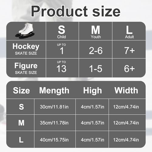 Ice Skate Blade Covers, Ice Skate Guards Hockey Skates Covers Figure Skates Covers Skate Blade Protectors Ice Skating Accessories for Hockey Skates Figure Skate Ice Skate Lasuroa