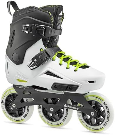 Rollerblade Lightning 110 Unisex Adult Urban Inline Skate, White and Black Rollerblade