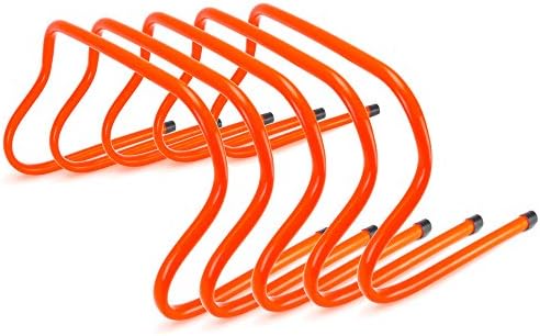 Agility Training Hurdles, 5-Pack - Hi Visibility Speed Endurance Indoor/Outdoor Practice Equipment for Track & Field - Fences for Sports Team Condition & Coaching Football, Soccer, & Cross Country Crown Sporting Goods