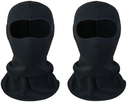 2 Pack Balaclava Face Masks for Men and Women, Cold Weather Skiing Motorcycling Running Neck Gaiters Black Generic