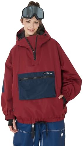 SNOWVERB Womens Mens Baggy Snow Waterproof Cargo Ski Warm Coat Insulated Windproof Snowboard Mountain Jackets with Hood SNOWVERB