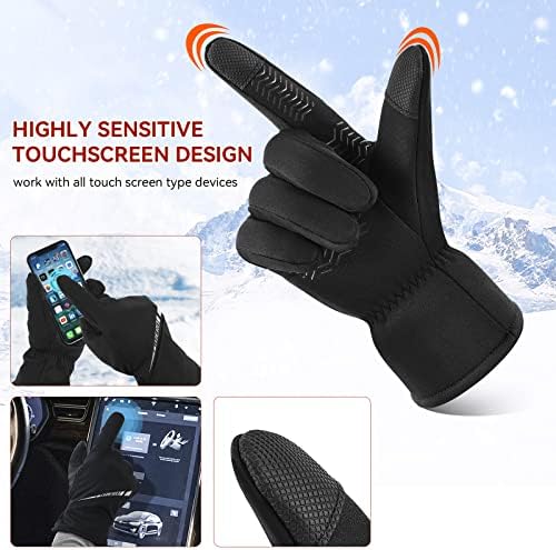 OZERO Winter Gloves for Men Women: Waterproof Touch-screen Glove Thermal Coldproof Snow Gloves for Driving Cycling Skiing OZERO