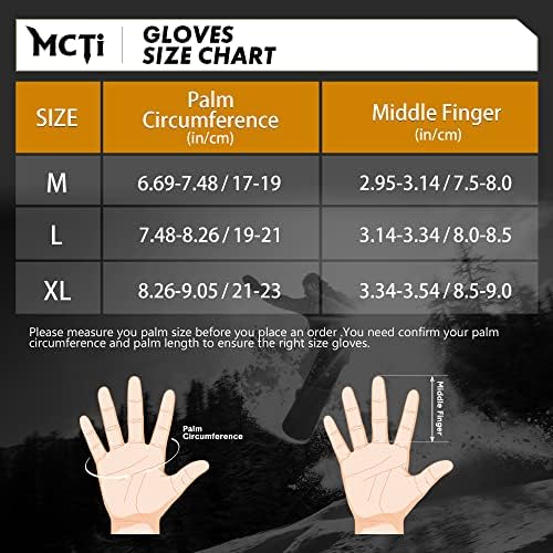 MCTi Snowboard Gloves with Wrist Guard 3-Finger Abrasion Resistant Gloves Waterproof for Winter Snow Skiing MCTi