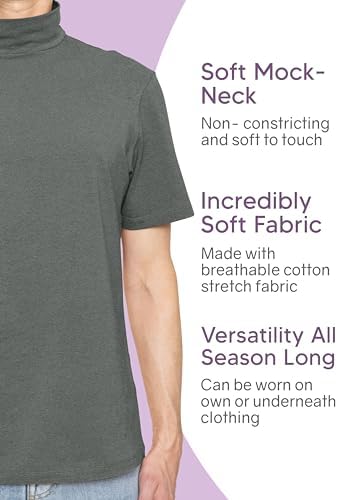 Мужская Базовая Майка STRETCH IS COMFORT Mock Neck Короткий Рукав & Длинный Рукав с манжетами STRETCH IS COMFORT