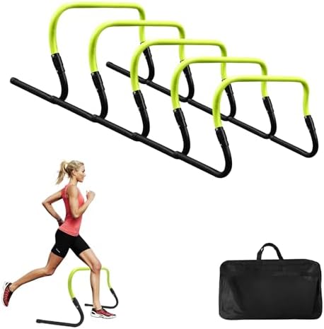 Agility Speed Training Hurdles Equipment: Agility Training Hurdle for Basketball & Soccer Training Set with Carry Bag 5 Pack AwaeIpet