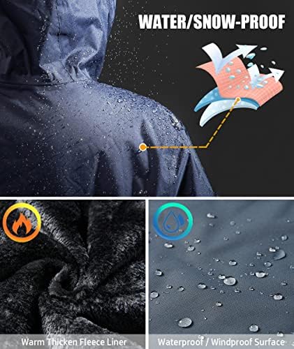 MANSDOUR Men's Snow Ski Hiking Jacket Waterproof Warm Fleece Winter Outdoor Snowboard Windbreaker Hooded Coat… MANSDOUR