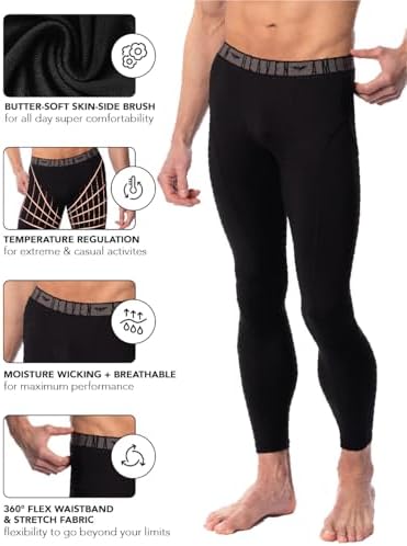 Мужские Колготки AMERICAN HEAVEN Base Layer/Athletic/Running Tights/Leggings-Soft Thermal Bottoms | Мульти Упаковки AMERICAN HEAVEN