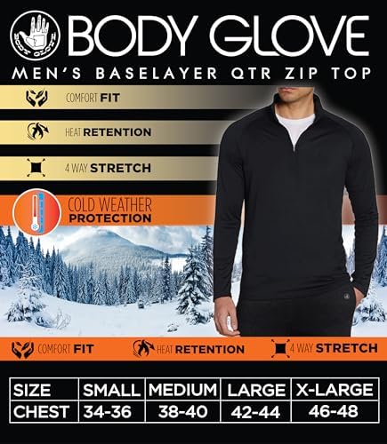 Мужская Базовая Майка Body Glove Thermal Top - Теплая Зимняя Рубашка с Воротником Body Glove