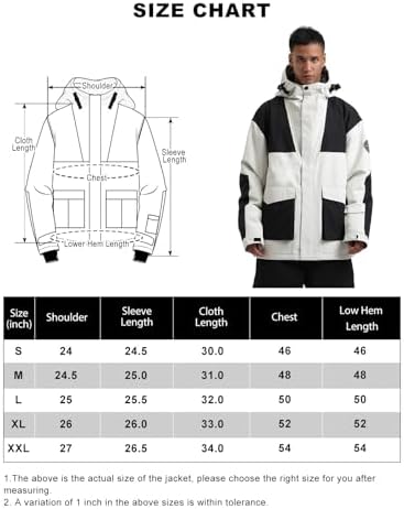 GSOU SNOW Mens Snowboard Jacket Ski Coat Snow Insulated Waterproof Windproof Warm Winter Hooded GSOU SNOW