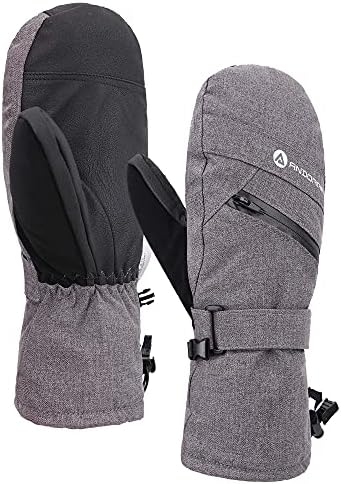 ANDORRA Women's Touchscreen Ski and Snowboarding Mitten with Diagonal Zippered ANDORRA