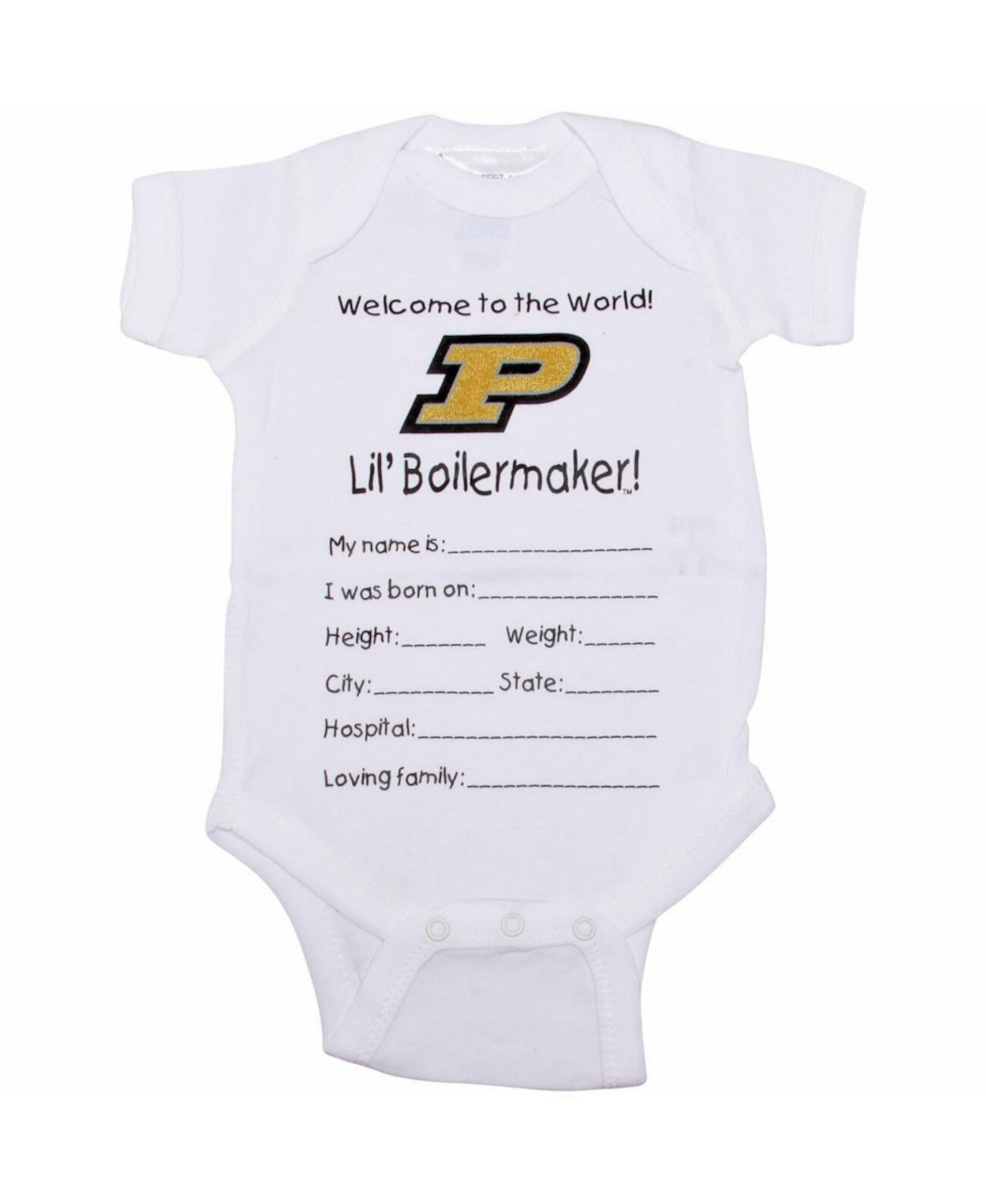 Детское Боди Two Feet Ahead Purdue Boilermakers Welcome to the World - Белое Two Feet Ahead