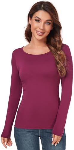 Женская Базовая Майка AUHEGN Scoop Neck Long Sleeve Slim Fit AUHEGN