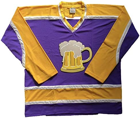 Beer Mug Hockey Jerseys - We are Ready to Customize with Your Name and Number (Purple, Adult Goalie Cut) Tally