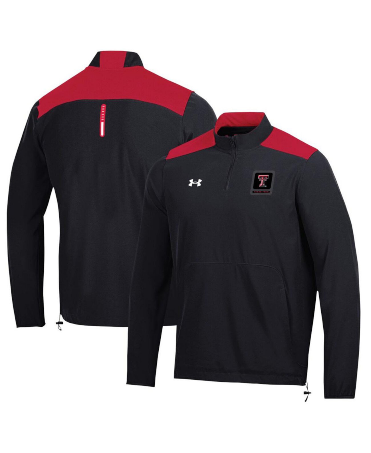 Мужской черный поло Texas Tech Red Raiders 2023 Motivate с 1/2 молнией и карманом Under Armour