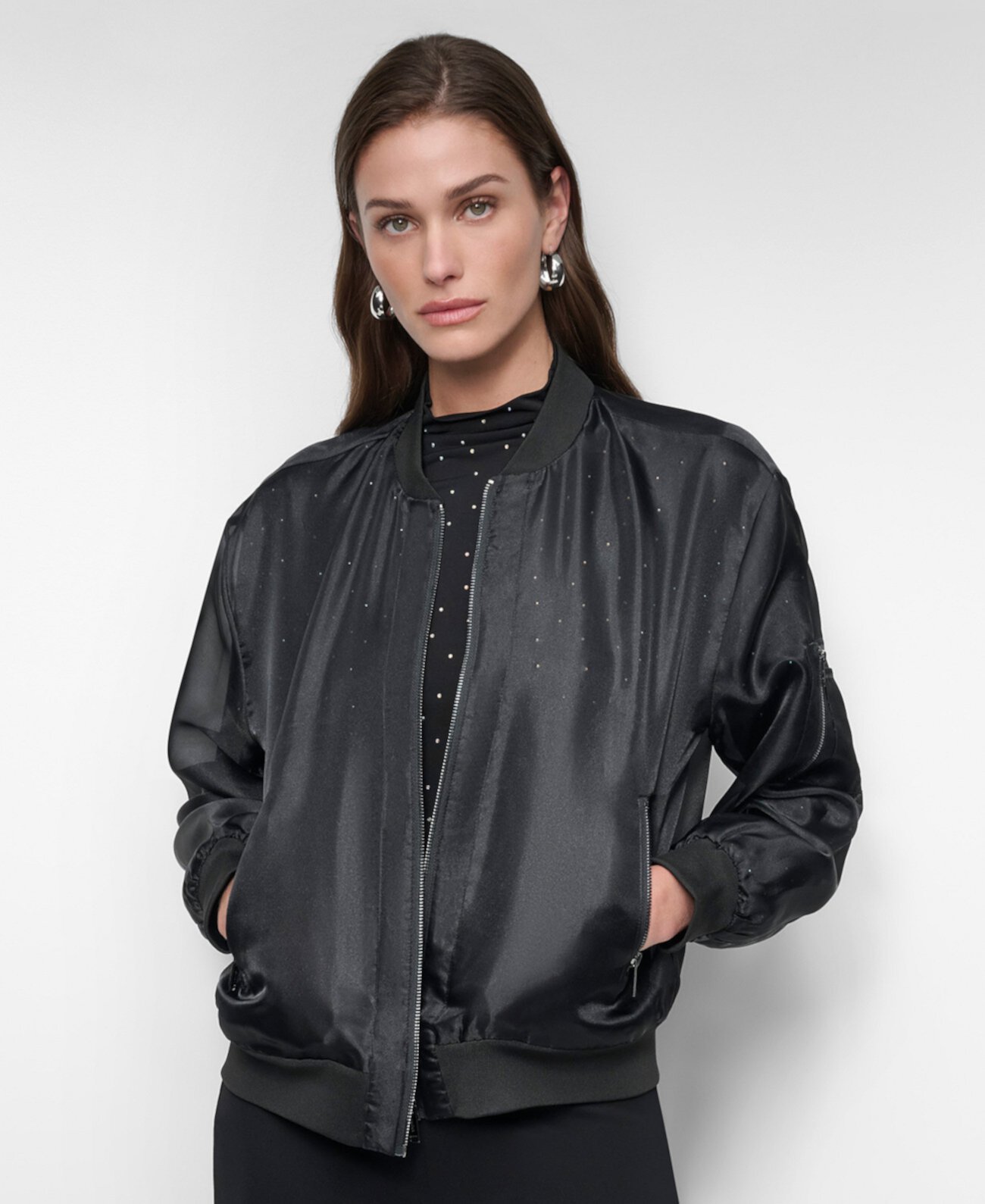 Women's Organza Zip-Up Jacket DKNY