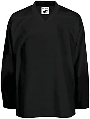 Pearsox Mesh Polyester Hockey Jersey for Men's - Ice Hockey Athletic Plain Sports Jersey with Pullover Closure, Long Sleeves (Black, Small-Medium) PEAR SOX