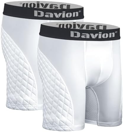 Davion Adult Padded Sliding Shorts with Cup Pocket Compression Underwear for Baseball,Football,Softball,Lacrosse,Hockey… Davion