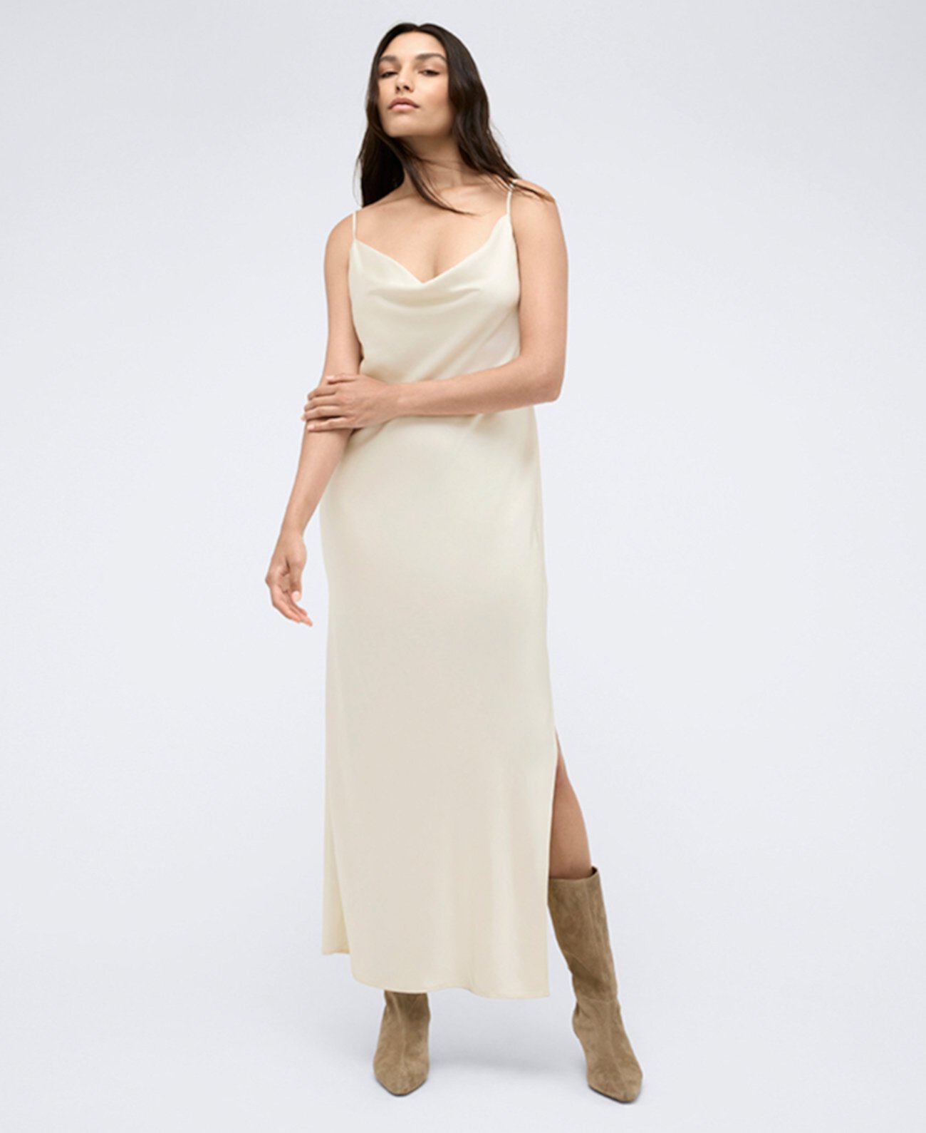 Женское Платье Kenneth Cole Satin Cowl-Neck Maxi Slip Dress Kenneth Cole