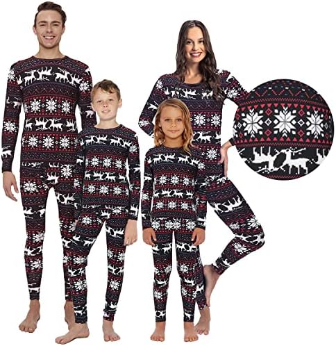 Rocky Christmas Reindeer Thermal Underwear - Pajamas Sets For Full Family (Men, Women, Boys & Girls) Matching Merry Xmas PJs Rocky